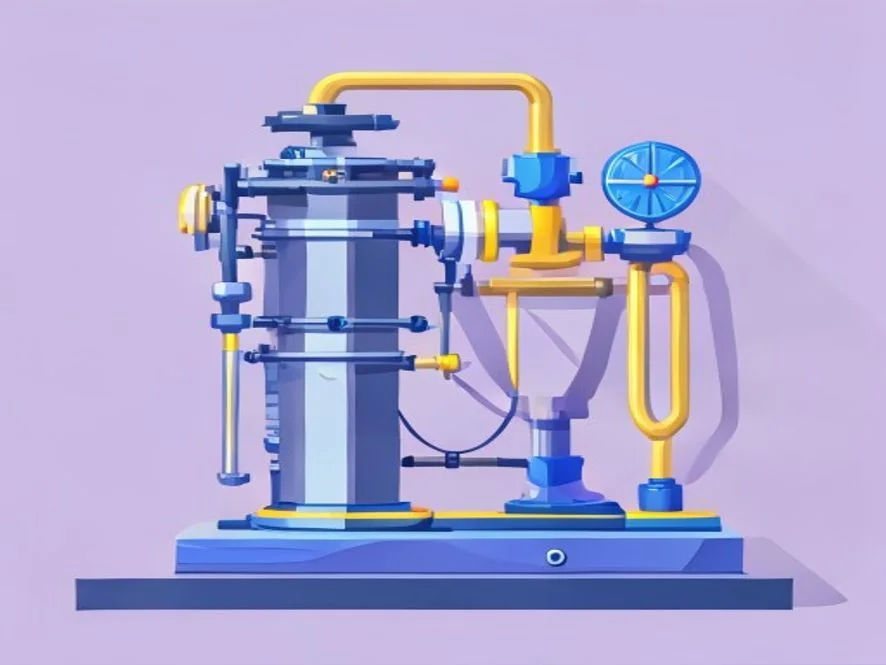 Ilustración de bomba de agua y sistema de presión